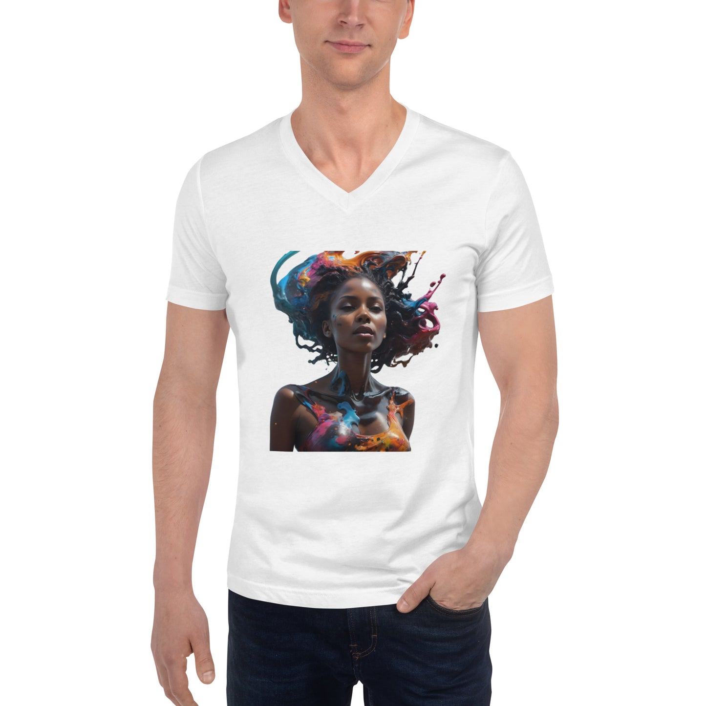 Unisex Short Sleeve V-Neck T-Shirt